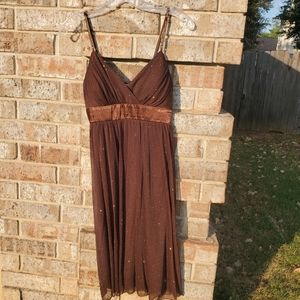 [Hot Kiss] Brown Glitter Dress